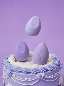 HELLO KITTY AND FRIENDS | SHEIN 3pcs/Set Kuromi Pattern Multi-Facet Makeup Sponge Blenders - Purple - View 5