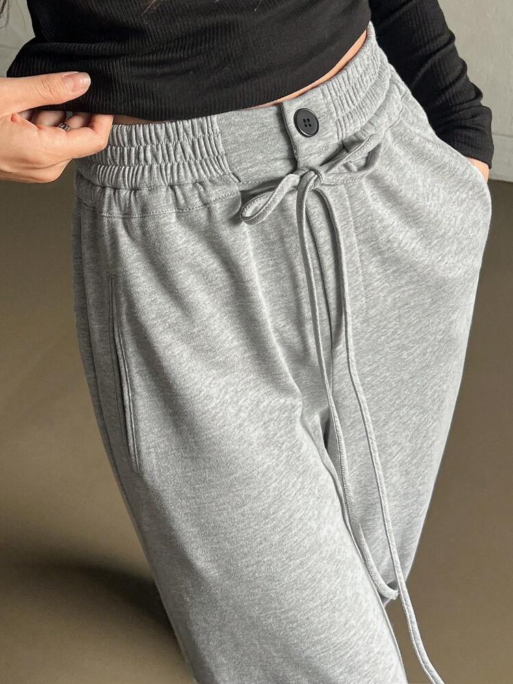 Women's Belted Pockets Relaxed Straight Leg Casual Pants,Fall Clothes