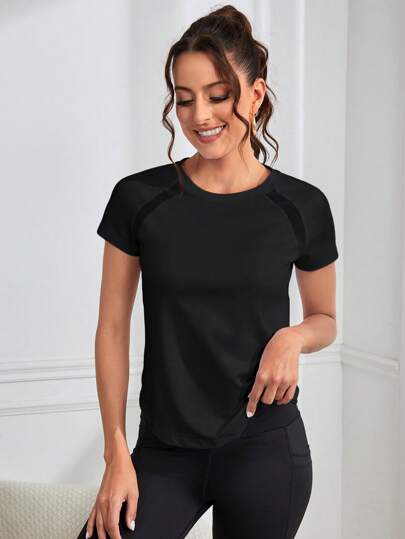 Activina Camiseta de mujer de manga corta con cuello redondo, ajustada y de moda para actividades al aire libre y ejercicio, camisetas deportivas para gimnasio