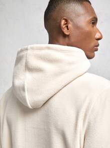 AKNOTIC Business Casual Men Knitted Loose Fit Dropped Shoulder Hooded Casual Fleece Sweatshirt Set, Suitable For Autumn & Winter
