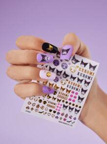 HELLO KITTY AND FRIENDS | SHEIN Kuromi Nail Art Stickers Set