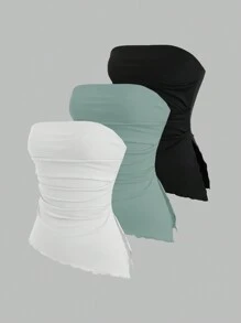 Sweetra Sexy Tube Top Y2K Style Crop Top For Women - Green - View 3