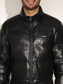 FeverCity Áo khoác cổ đứng ngắn cho nam, thích hợp cho mùa đông - màu đen - Xem 4