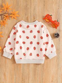 Camisa con estampado de calabaza para niñas bebés para Halloween - Albaricoque - Ver 2