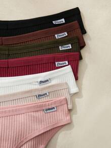 Snug Zone 7pcs Women Ribbed Comfortable Triangle Panties , Briefs - Multicolor - View 3