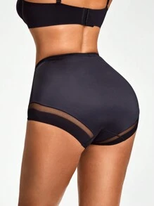 SHAPORA Shaping Mid-Waisted Shapewear Brief Bottom Body Shaper Butt Lifter-Tummy Waist Control - Black - View 6