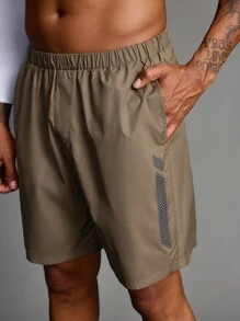 Gym Rark 男友风男士弹力腰宽松休闲健身运动短裤返校健身服徒步套装短款打底衫运动裤 - 咖啡棕 - 查看 5