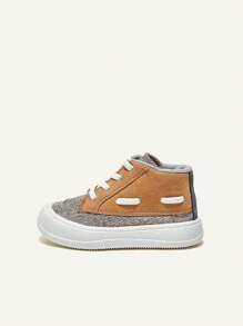 Cozy Pixies Boys' Fashionable Lace-up Comfortable Casual Canvas Shoes - Brown - View 6