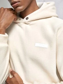 AKNOTIC Business Casual Men Knitted Loose Fit Dropped Shoulder Hooded Casual Fleece Sweatshirt Set, Suitable For Autumn & Winter
