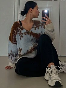 DAZY Áo khoác cardigan dài tay cổ chữ V cài nút phía trước cho nữ, trang phục thường ngày mùa thu - Nhiều màu - Xem 7
