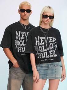 Manfinity VCAY Knitted Casual Men's Short Sleeve T-Shirt - Black - View 1