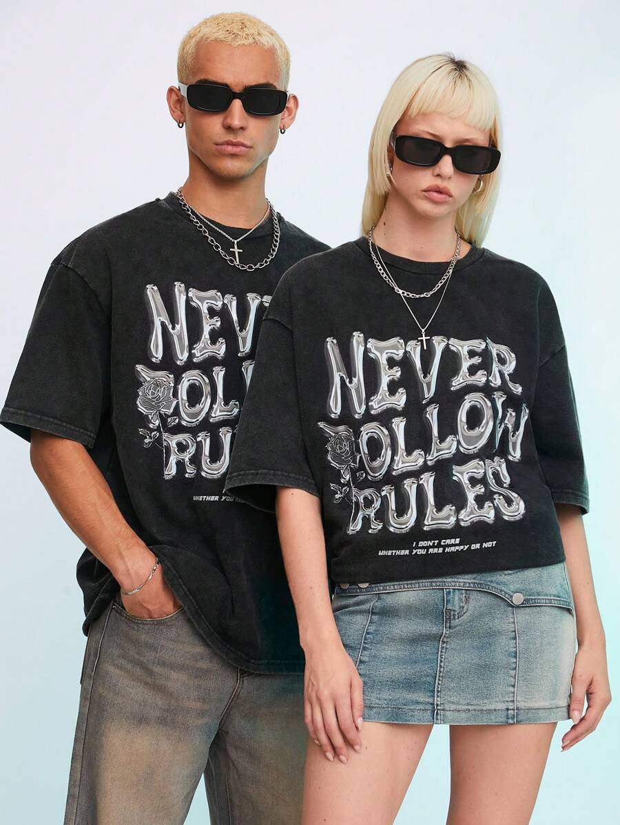 Manfinity VCAY Knitted Casual Men's Short Sleeve T-Shirt - Black - View 1