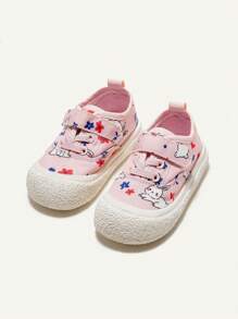 Girls' Pink Canvas Shoes With Cartoon Rabbit Pattern And Fashionable, Comfortable, Suitable For Daily And Sports Wear, Four Seasons - Pink - View 2