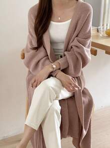 DAZY Women's Solid Color Long Lantern Sleeve Cardigan For Spring And Autumn,Long Sleeve Tops