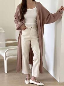 DAZY Women's Solid Color Long Lantern Sleeve Cardigan For Spring And Autumn,Long Sleeve Tops