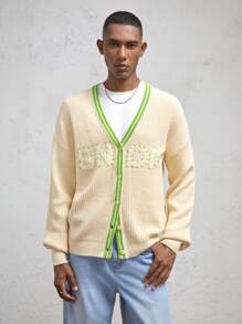 AKNOTIC Business Casual Men's Loose Knitted Cardigan, For Fall Winter - Multicolor - View 7
