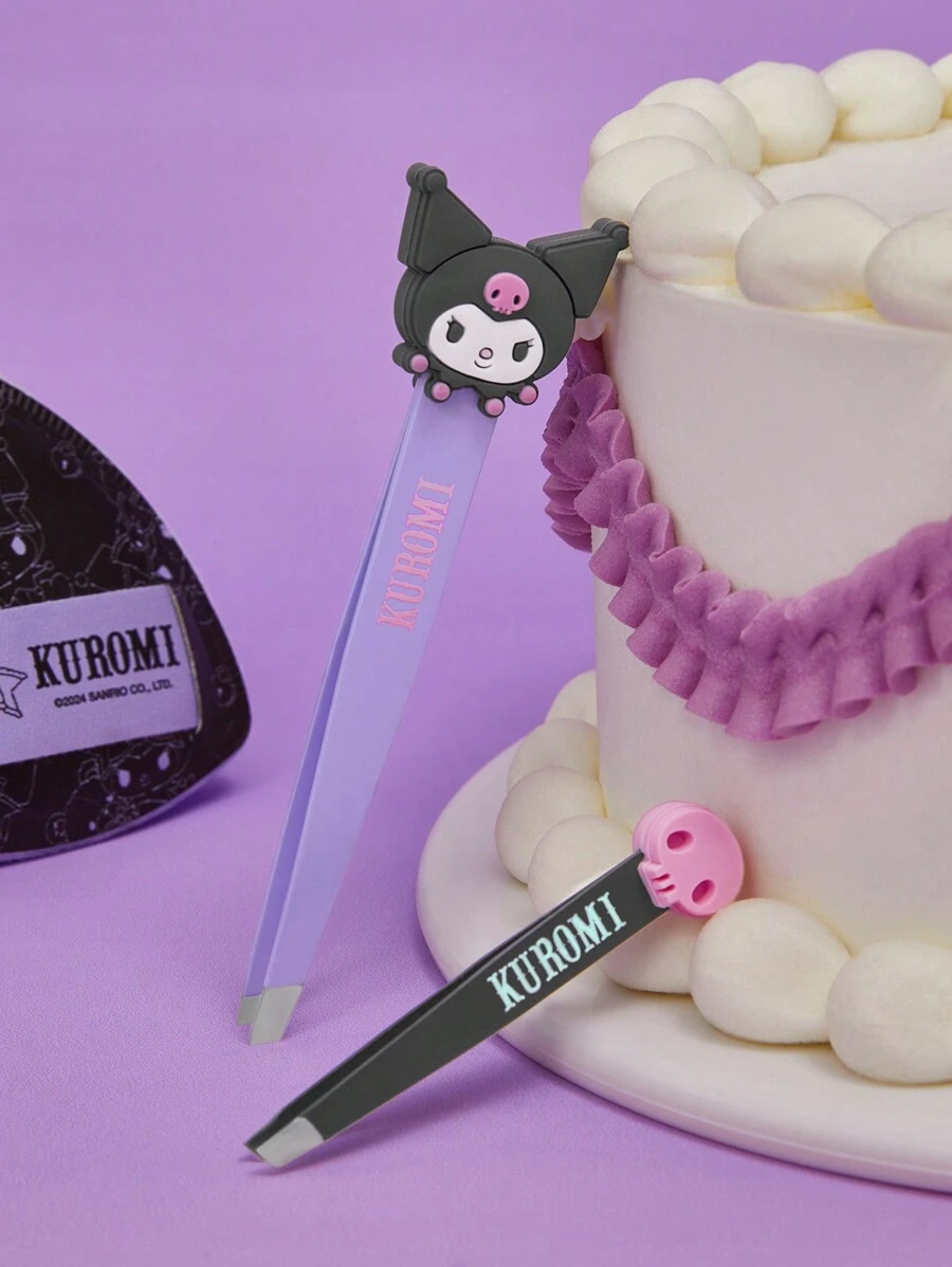 HELLO KITTY AND FRIENDS | SHEIN 2pcs 3D  Kuromi Design Eyebrow Tweezers Set - Purple - View 1