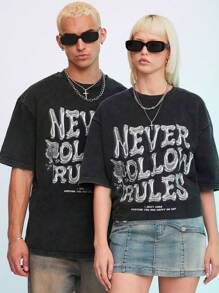 Manfinity VCAY Knitted Casual Men's Short Sleeve T-Shirt - Black - View 7