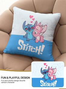 Disney 1pc Stitch Throw Pillowcase, Disney Bedding, Stitch Stuff, Pillow Sham, Lilo&Stitch, Cartoon Pattern Pillow Sham, Pillow Cover, Soft And Cozy Home Textile, Sofa Decoration, Anti-Tearing And Easy Care, Fits For Couch, Bed, Bedroom, Living Room, Suitable For All Seasons, Bedding Gifts, Pillowcase Without Filling, Machine Washable, Back To School
