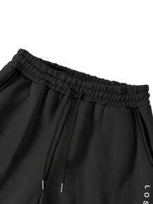 Manfinity Homme Loose Fit Men's Letter Printed Hoodie Sweatshirt And Sweatpants Two Pieces Set, Fall Clothes - Multicolor - View 5