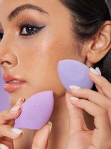 HELLO KITTY AND FRIENDS | SHEIN 3pcs/Set Kuromi Pattern Multi-Facet Makeup Sponge Blenders - Purple - View 2