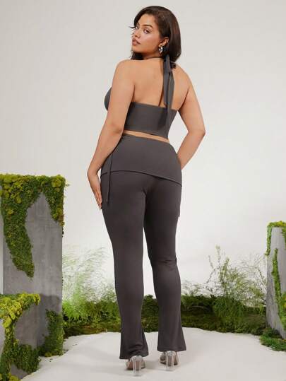 evoluSHEIN X Anitta Jheni 设计师大码低腰细腰喇叭裤，假期，感恩节，节日