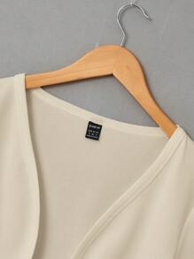 SHEIN EZwear 女式纯色长袖简约休闲夹克，秋冬短上衣