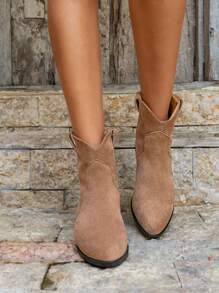 Styleloop Women Fashion Party All-Match Classic White Boots Fall - Black - View 10