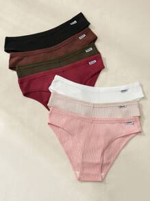 Snug Zone 7pcs Women Ribbed Comfortable Triangle Panties , Briefs - Multicolor - View 4