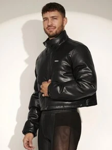 FeverCity Áo khoác cổ đứng ngắn cho nam, thích hợp cho mùa đông - màu đen - Xem 5