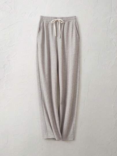 Rusticease 女士休闲纯色抽绳腰运动裤