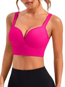 Core Rhythm Seamless Fixed Cup Sports Bra,High Impact Sports Bras Without Removable Pads ,Sports Bra With Sewn-In Pads, High Impact Support With Non-Removable Pads Molded Cups,For Women High Support Racerback,Workout, Yoga,  Running
