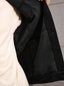 Manfinity VCAY Men's Slim Fit Casual Turndown Collar Jacket Suitable For Autumn And Winter - Black - View 4