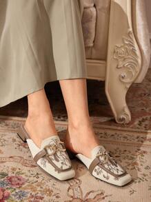 CUCCOO TILAWA Embroidered Metal Decor Fashion High Heel Pumps Spring Shoes Spring Break Easter - Apricot - View 10