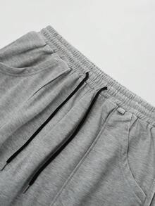 Aesthetic Post Quần nỉ nam cạp rút màu trơn thường ngày - Màu Xám nhạt - Xem 5