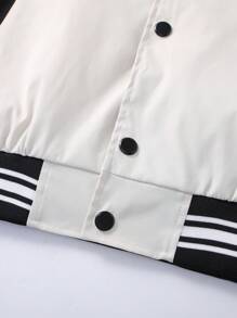 Manfinity Homme Men's Solid Color Block Long Sleeve Button Front Casual Jacket - Beige - View 6
