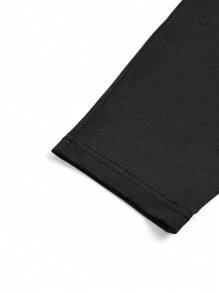 EMERY ROSE 2 件大码圆领长袖褶皱上衣和高腰无缝裤套装