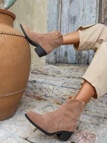 Styleloop Women Fashion Party All-Match Classic White Boots Fall - Black - View 11