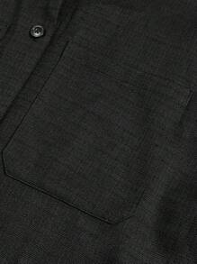 SHEIN EZwear أزياء فاخرة للحفلات بلوزات برقائق منسوجة - الأسود - مشاهدة 6