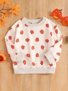 Camisa con estampado de calabaza para niñas bebés para Halloween - Albaricoque - Ver 1
