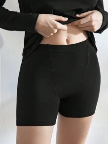 Ocili Leisure Comfortable Thicken Fleece Long Sleeve Cycling Pants Women Pajama Set - Black - View 4