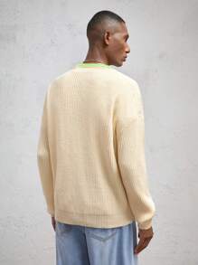 AKNOTIC Business Casual Men's Loose Knitted Cardigan, For Fall Winter - Multicolor - View 5