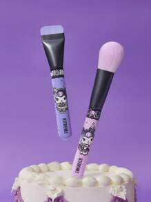 HELLO KITTY AND FRIENDS | SHEIN 2pcs Cartoon Kuromi Print Foundation Makeup Brushes