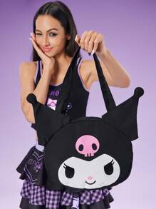 HELLO KITTY AND FRIENDS | SHEIN 卡通 图案手提袋 - 黑色 - 查看 1