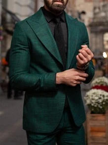 Manfinity Mode Men Casual Turndown Collar Blazer Jacket