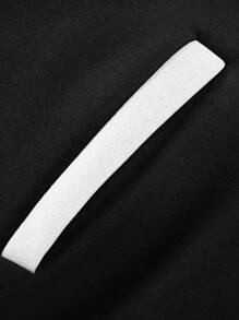 Manfinity EMRG 男士拼色条纹边饰卡通字母图案超大棒球领和纽扣运动夹克，外出街头穿棒球长袖拼色夹克，适合朋友、丈夫、男朋友的礼物 - 彩色 - 查看 5