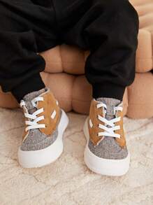 Cozy Pixies Boys' Fashionable Lace-up Comfortable Casual Canvas Shoes - Brown - View 3