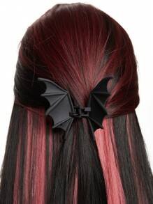 ROMWE 1pc Punk/Goth Style Decorative Bat Hair Claw Hair Clips Hair Jaw, Halloween - Black - View 4