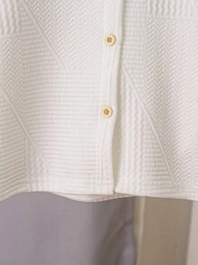 Young Boy Plain Textured Casual Shirt, Spring Autumn,Holiday,Summer,Travel - White - View 4