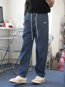 Claim Dot Herren Lockere, weite Ballonform Jeans mit Vintage-Waschung in Dunkelblau